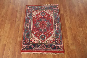 Geometric Red Heriz Serapi Oriental Rug 2x3