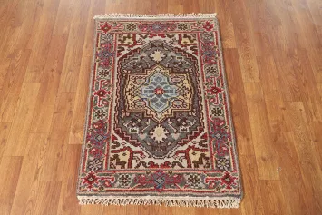 Gray Geometric Heriz Serapi Oriental Rug 2x3