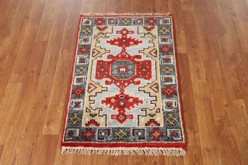 Light Blue Geometric Viss Oriental Rug 2x3