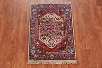 Geometric Ivory Heriz Serapi Oriental Rug 2x3