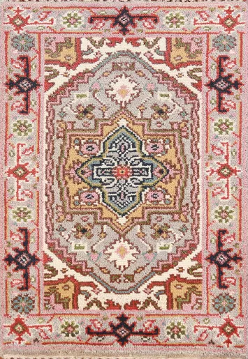 Gray Wool Heriz Serapi Oriental Rug 2x3