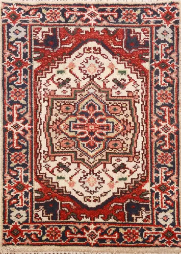 Ivory Wool Heriz Serapi Oriental Rug 2x3