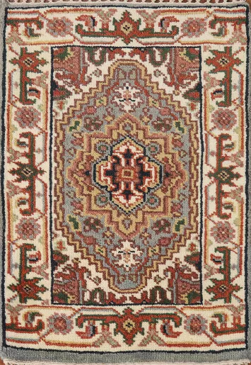 Geometric Wool Heriz Serapi Oriental Rug 2x3