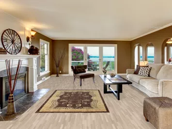 Brown Floral Modern Turkish Oriental 5x7