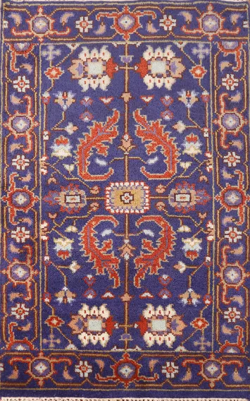 Blue Handmade Oushak Indian Foyer Rug 3x5