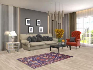 Blue Handmade Oushak Indian Foyer Rug 3x5