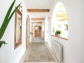 Vegetable Dye Art Deco Chinese Runner Rug 3x12