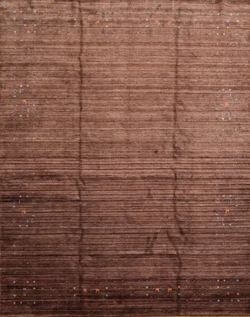 Elegant Brown Area Rug with Subtle Pattern and Plush Texture 8x10