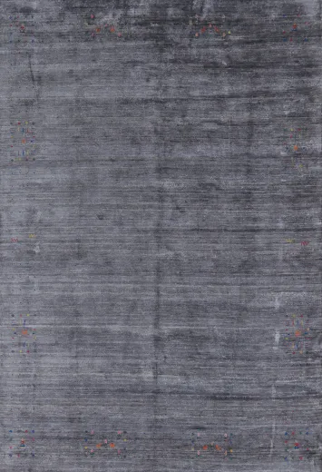 Slate Silk Gabbeh Oriental Area Rug 9x12