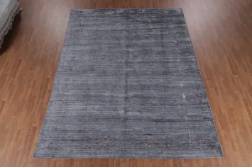 Slate Silk Gabbeh Oriental Area Rug 9x12