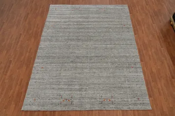 Gray Wool Gabbeh Oriental Area Rug 9x12