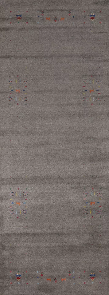 Tribal Gray Gabbeh Indian Runner Rug 3x10