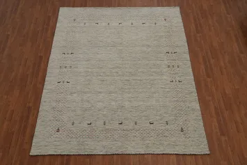 Ivory/ Gray Gabbeh Oriental Area Rug 8x10