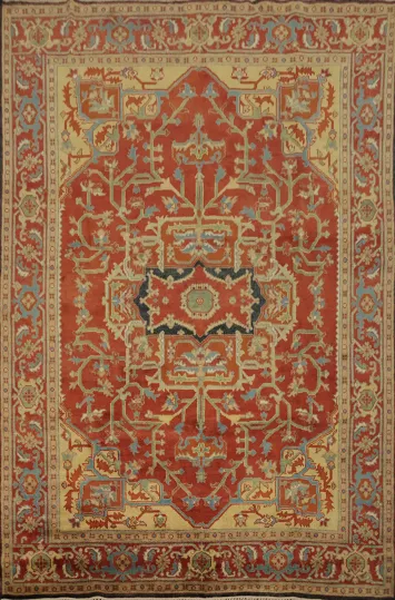 Vintage Inspired Heriz Serapi Area Rug with Rich Colors and Design 9x12