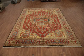 Vintage Inspired Heriz Serapi Area Rug with Rich Colors and Design 9x12