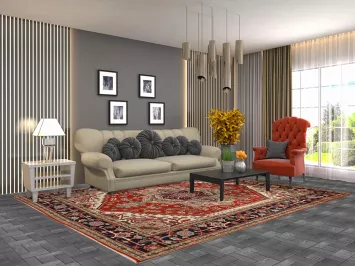 Medallion Wool Heriz Serapi Indian Area Rug 8x10