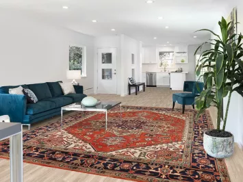 Wool Medallion Heriz Serapi Indian Area Rug 9x12