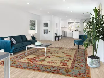 Pictorial Wool Handmade Art Deco Indian Area Rug 8x10