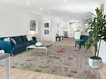 All-Over Floral Oushak Indian Area Rug 9x12