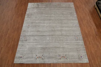 Striped Wool Gabbeh Indian Area Rug 9x12