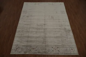 Refined Gabbeh Large Area Rug 9x12 with Delicate Artistic Designs