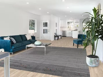 Striped Gray Wool Gabbeh Indian Area Rug 8x10