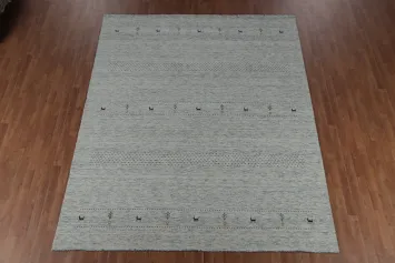 Little Animals Design Wool Gabbeh Indian Area Rug 8x10