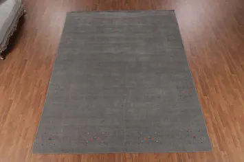 Handmade Gray Gabbeh Indian Area Rug 9x12