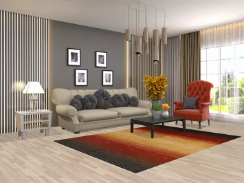 Striped Wool Gabbeh Indian Rug 5x7