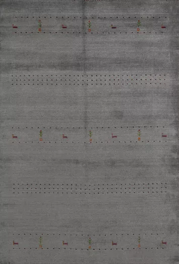 Tribal Gray Gabbeh Indian Area Rug 5x8