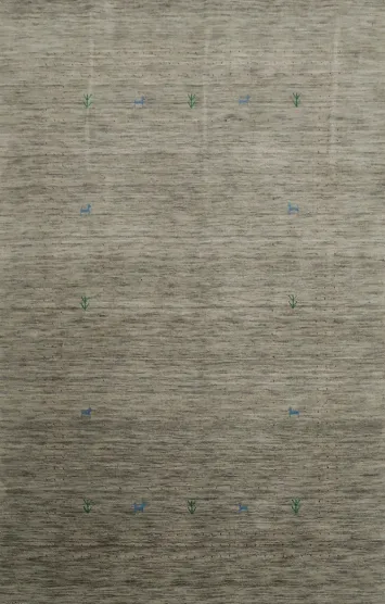 Elegant Gabbeh Indian Area Rug 5x8 Featuring Delicate and Sparse Patterns