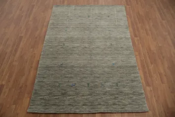 Elegant Gabbeh Indian Area Rug 5x8 Featuring Delicate and Sparse Patterns