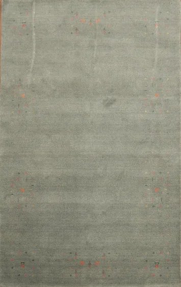 Handmade Gray Gabbeh Indian Area Rug 5x8