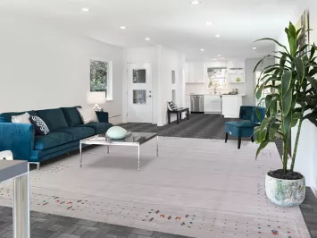 Silver Gray Silk Gabbeh Oriental Area Rug 9x12