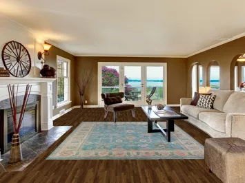 All-Over Floral Blue Oushak Indian Area Rug 8x10