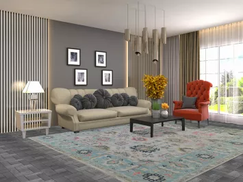 Handmade Floral Oushak Indian Area Rug 8x10