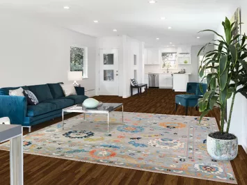 All-Over Floral Square Oushak Indian Area Rug 9x9