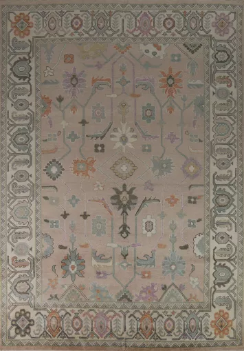 All-Over Floral Oushak Indian Area Rug 9x12