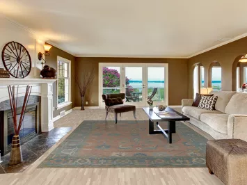 Pink & Blue Floral Oushak Indian Area Rug 9x12