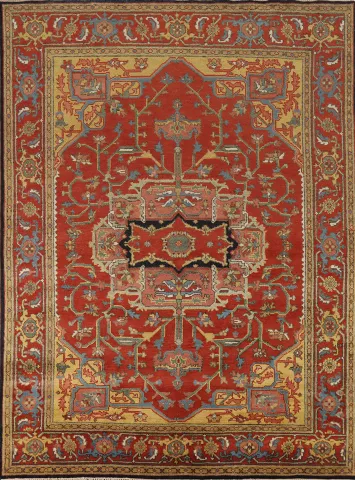 Medallion Red Wool Heriz Serapi Oriental Area Rug 8x10