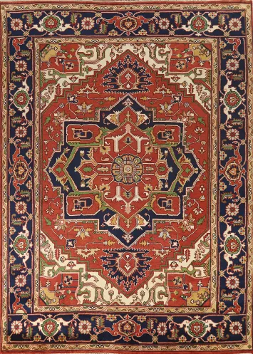 Orange Wool Heriz Serapi Oriental Area Rug 9x12