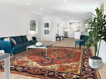 Orange Wool Heriz Serapi Oriental Area Rug 9x12