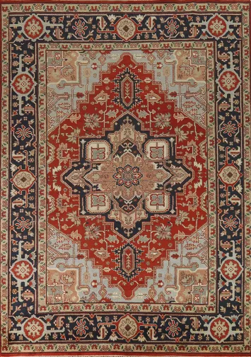 Geometric Wool Heriz Serapi Oriental Area Rug 9x12