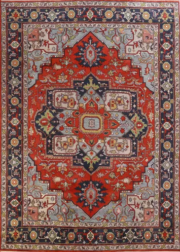 Geometric Wool Heriz Serapi Oriental Area Rug 9x12