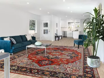 Geometric Wool Heriz Serapi Oriental Area Rug 9x12