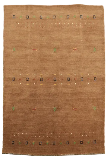 Brown Wool Tribal Gabbeh Indian Rug 4x6