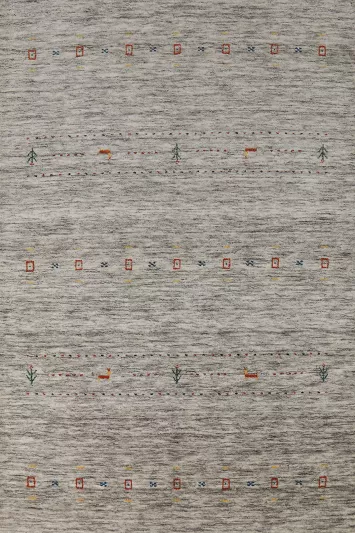 Striped Wool Tribal Gabbeh Oriental Accent Rug 4x6