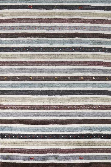 Striped Wool Gabbeh Oriental Rug 4x6