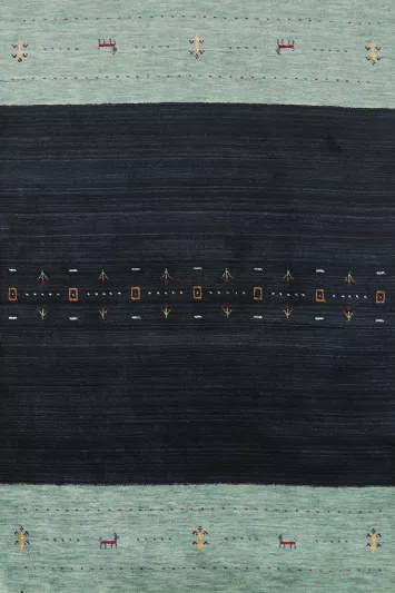 Navy Blue Handmade Gabbeh Oriental Rug 4x6