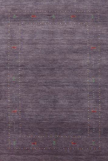 Purple Handmade Wool Gabbeh Oriental Rug 4x6